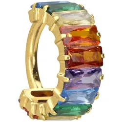 Titan Segmentring Clicker EINGEFASSTE BUNTE KRISTALLRECHTECKE