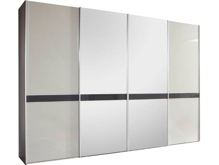 WIEMANN Schwebetürenschrank Rialto hochwertige Glas- und Spiegelfront mit Querriegel