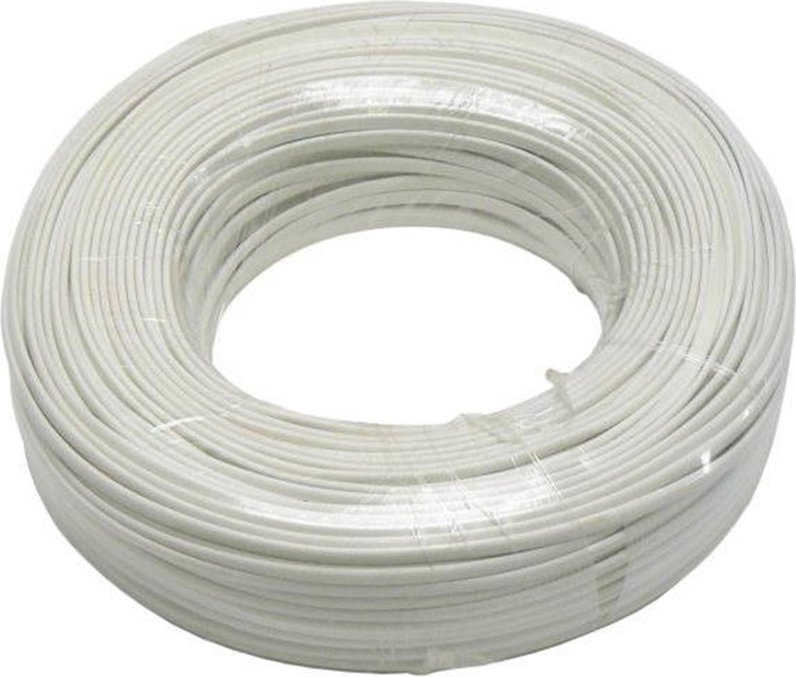 Datacom Telefoonkabel 4-aderig plat wit rol van 100 meter