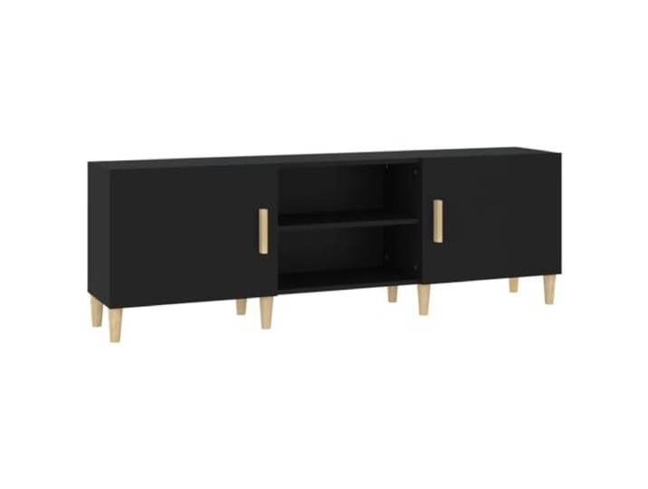 vidaXL TV Schrank Lowboard TV Möbel Tisch Board Sideboard Fernsehtisch Fernsehschrank HiFi-Schrank Wohnzimmer Schwarz 150x30x50cm Holzwerkstoff