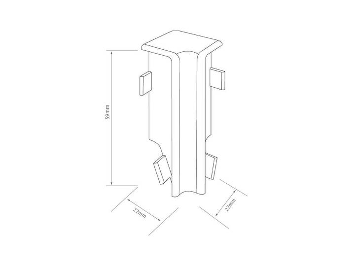 Egger Innenecke 6 cm Universal silber neues kubisches Profil 2 Stück