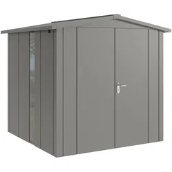 Hörmann Metall-Gerätehaus "Juno" mit Satteldach, JSD5 - Design, 214 x 214 cm (B x T),graualuminium,
