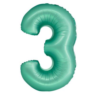XL Folienballon mint matt Zahl 3