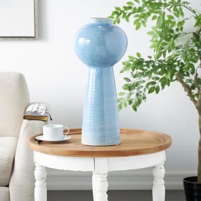 ARCILLA ELEMENTAL Blue Ceramic Bubble Inspired Ombre Decorative Vase with Unique Texturing
