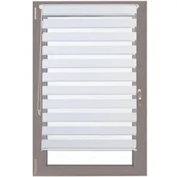 relaxdays Doppelrollo Klemmfix ohne bohren 85x156 cm weiß weiß