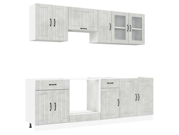 vidaXL 8-TLG. Küchenschrank-Set Lucca Betongrau Holzwerkstoff