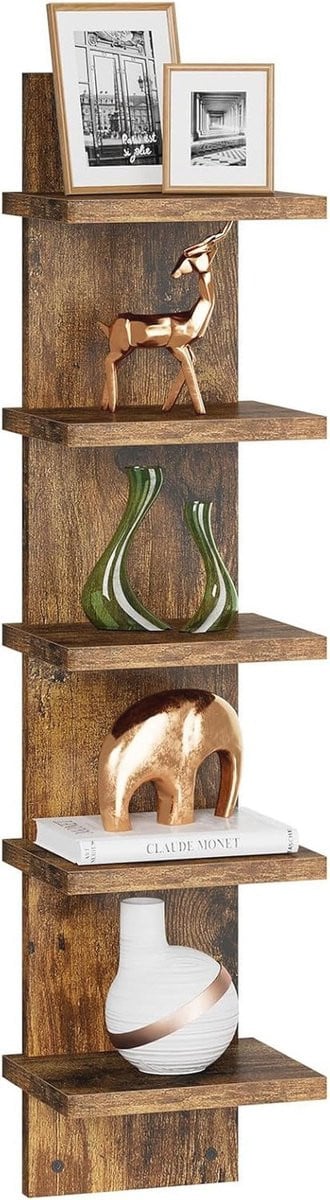 5-laags verticale wandplank voor thuis en kantoor - Drijvende wandplank en decoratief rek