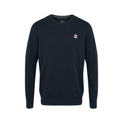 Strickpullover VINSON "VINSON Sweater VMJulian", Herren, Gr. S, schwarz sapphire, Obermaterial: 100% Baumwolle, Pullover Strickpullover