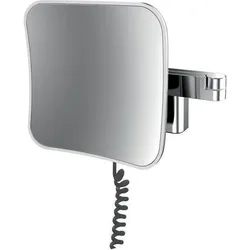 Emco, Kosmetikspiegel, LED-Rasier-/Kosmetikspiegel EVO eckig Wandmodell 2-armig 5-fach schwarz