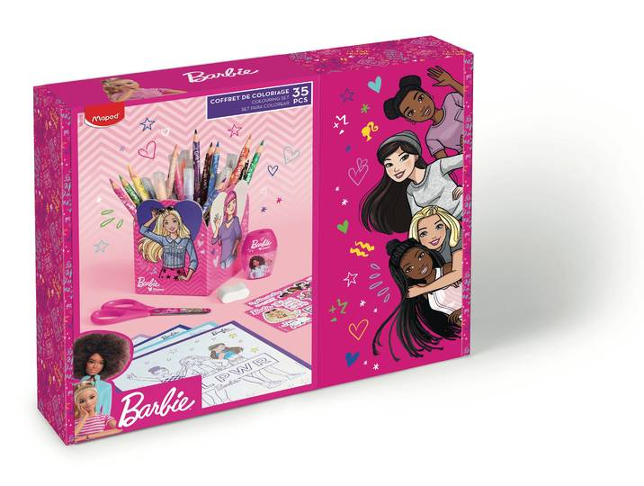 Maped Kit de dessin Barbie, 35 pièces
