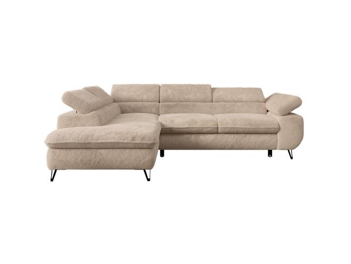 ECKSOFA PETER L Beige Plüsch - Links Seite