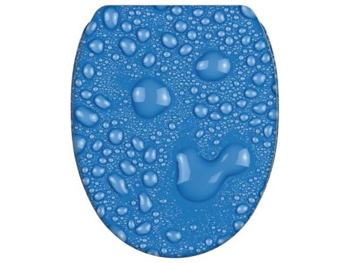 Sanilo WC Sitz mit Absenkautomatik, einfache Montage, Tautropfen Blau