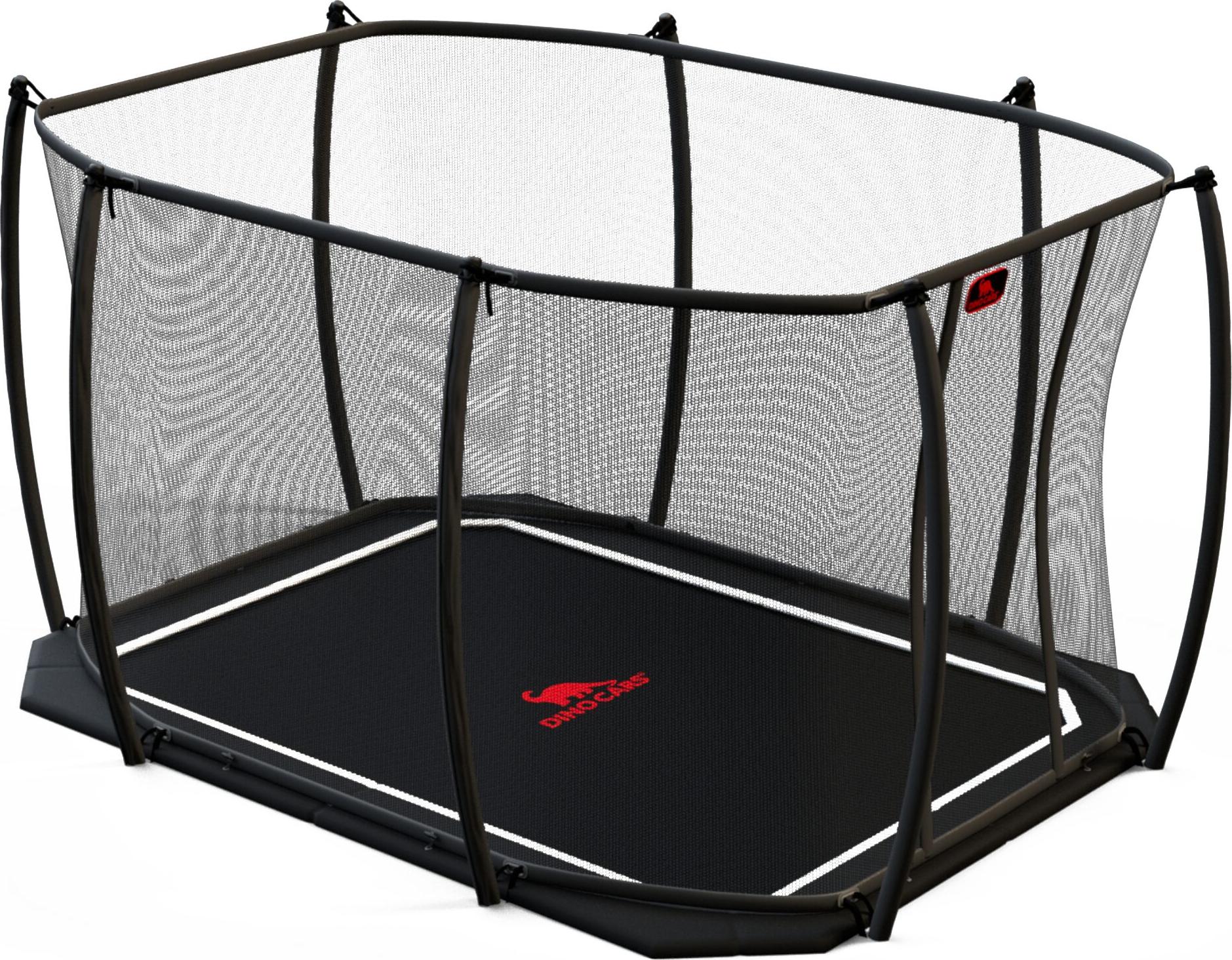 Dino Cars Trampolin "Flat Level" inkl. Sicherheitsnetz, 340x240 cm