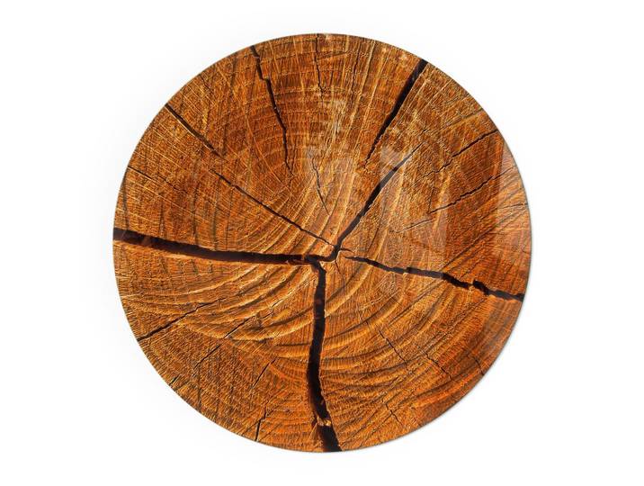 KAMINBODENPLATTE Ø 50 cm - Holzmaserung im Querschnitt