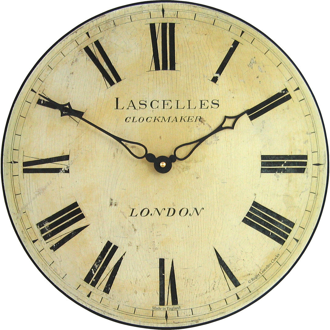 Roger Lascelles Clocks Antique Style Lascelles Wall Clock Black 36 cm H x 36 cm W