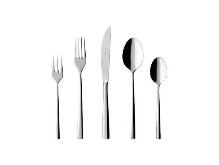 Villeroy & Boch - Piemont Besteckset 30 teilig 6 Personen Spülmaschinenfest, Rostfrei, Besteck Set, Tafelbesteck, Hochwertiges Besteck, Essbesteck Set, Messer, Gabel, Löffel, Edestahl