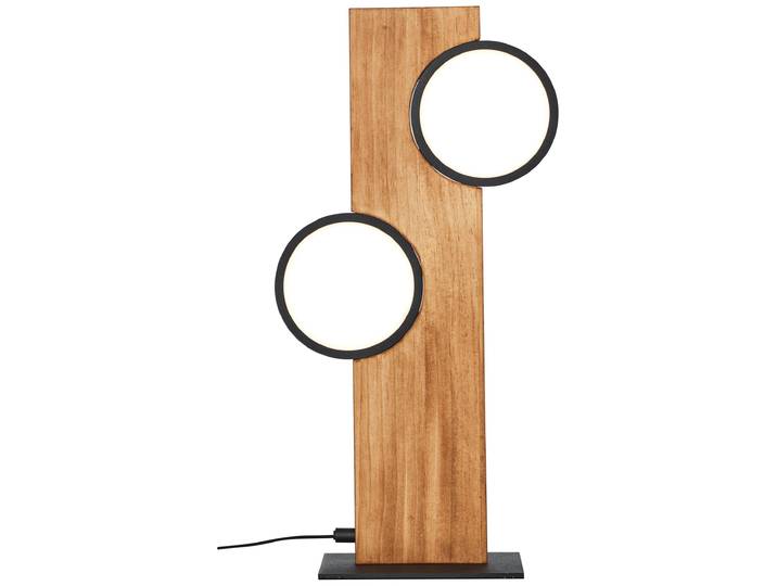 Brilliant Lampe Cheesy LED Lampe de table 40cm noir mat/bois métal brun 12 W LED intégrée
