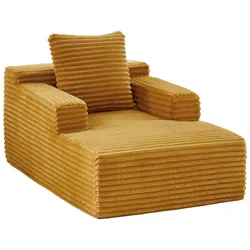 MODFU Chaiselongue-Sofa aus Cord, Gelb, ohne Montage