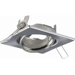 HEITRONIC Einbaustrahler DL6802, eckig, GU5.3, Edelstahl gebürstet, schwenkbar 30° HEI-23554