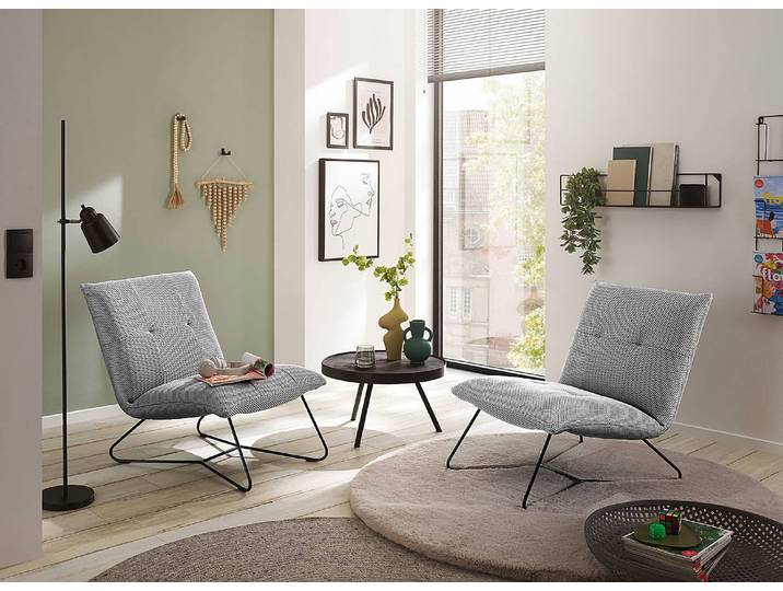 Sessel Tutu Grau Strukturstoff Sonea ohne Hocker ohne Armlehnen 69 x 76 x 86cm