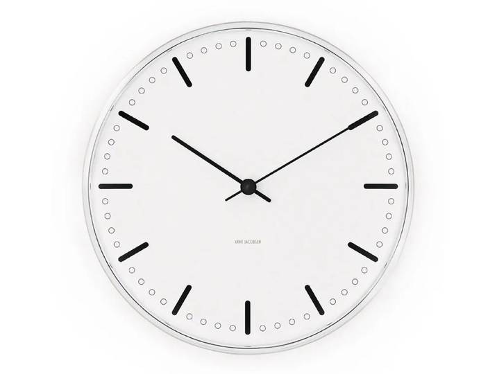 Arne Jacobsen Clocks Arne Jacobsen City Hall Wanduhr Weiß, Ø29 cm