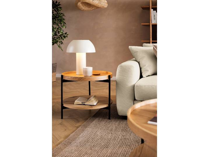 Lampe de table Ø 30cm Beige/Crème Fer Ampoule électrique E27