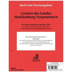 Gesetze des Landes Mecklenburg-Vorpommern 80. Ergänzungslieferung, Fachbücher