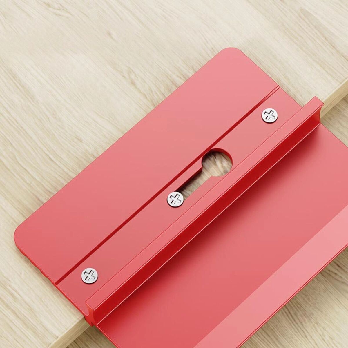INF Deckenhilfsplatte 4er-Set – Rote Aluminium Deckenstützplatte für einfache Ein-Personen-Installation, Dreiloch stabile