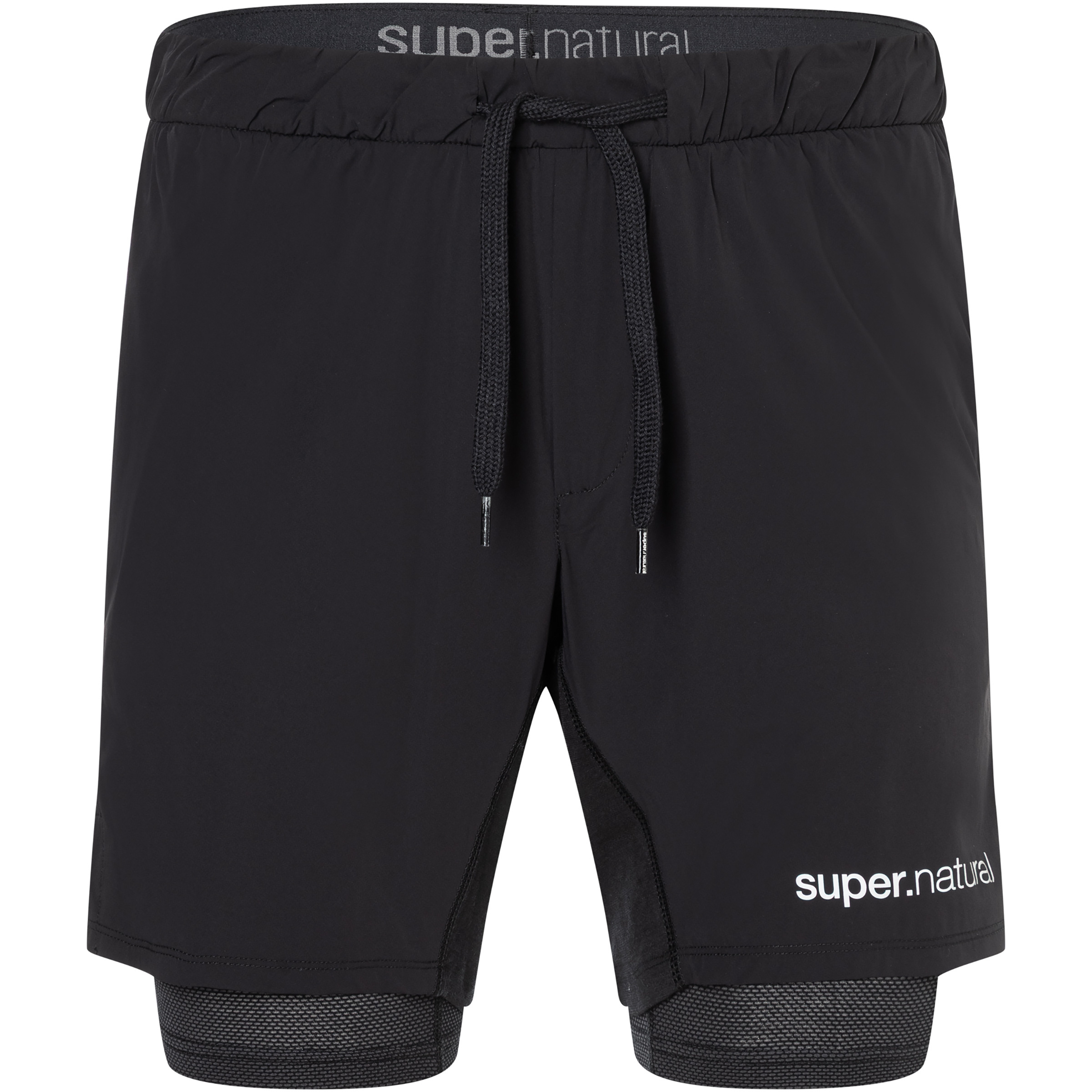 Super.Natural Double Layer Herren Laufhose schwarz Größe L Trailrunning | Laufen Hautfreundlich Merinowolle