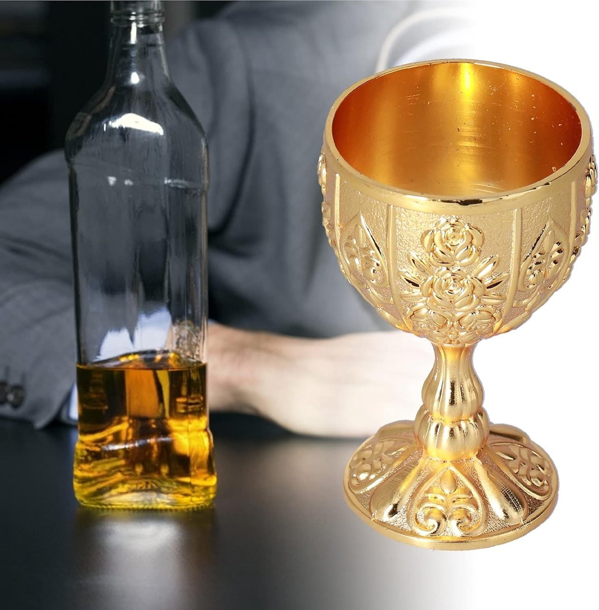 Set van 2 gouden pompoenkelken van 30 ml voor decoratie en reizen