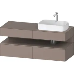 Duravit Collection One Konsolenwaschtischunterbau, 2 Auszüge, 2 Schubkästen, Ausschnitt rechts, 1400x550x600mm, Nische Basalt Matt, QA4766043430000, Farbe: Basalt Matt
