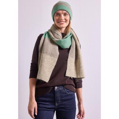 Schal STREET ONE, Damen, Gr. onesize, beige (fresh sage meliert), Stoff, 85% Polyester, 12% Polyacryl, 3% Elasthan, Modetücher Schal, aus softem Materialmix