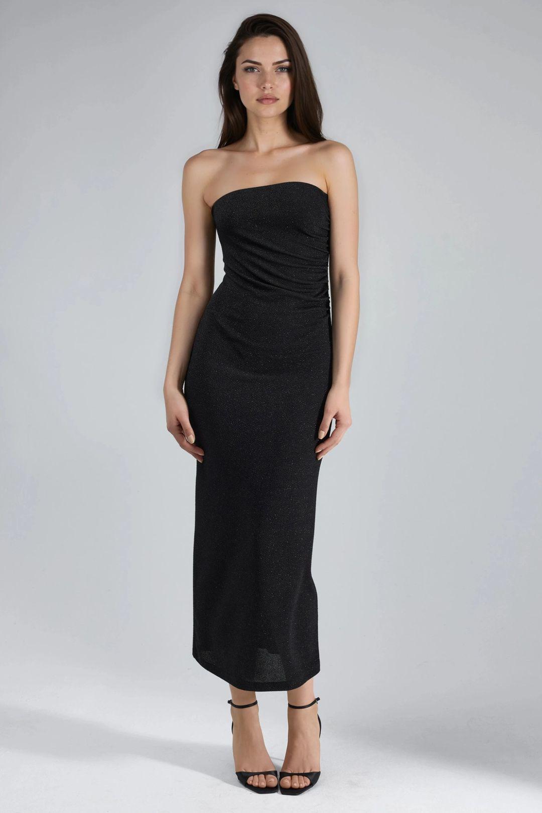 Glanzende Maxi-Jurk met Sleufdetails