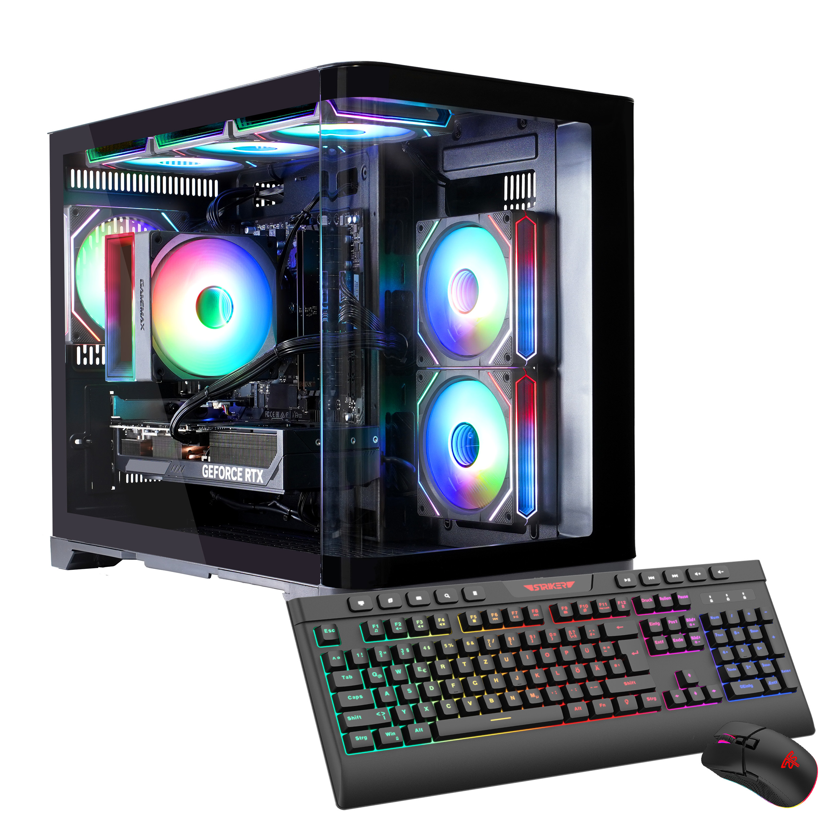 GAMEMAX Gaming-PC HYPE-M BK 7533 Ryzen 5 7500F 32GB DDR5 RAM 1TB SSD RTX 5060 Windows 11