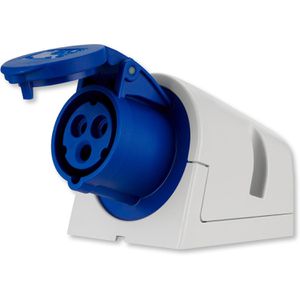 REV-Ritter CEE-Steckdose 00129, 3-polig, Wandmontage, Aufputz, IP44 Spritzwasserschutz, 230 V, 16 A