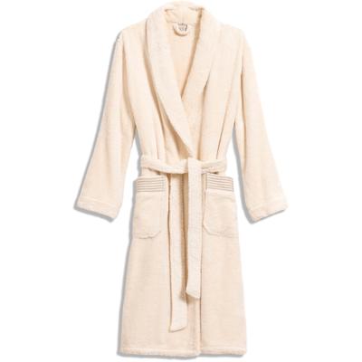 Unisex-Bademantel MÖVE "Schalkragen" Gr. XL, beige (nature), L:120cm, Walkfrottier, Hausmäntel, Wellness