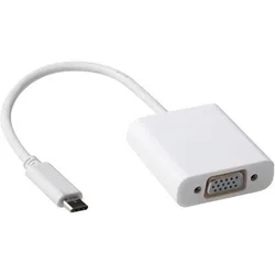 ACT Advanced Cable Technology SB0016 USB C VGA Weiss Kabelschnittstellen-/adapter (VGA), Video Adapter, Weiss