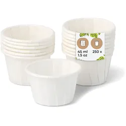 BIOZOYG Papier-Becher – Dipbecher und Saucenbecher aus fettdichtem Papier – biologisch abbaubar, für Gastronomie, Imbiss und Catering