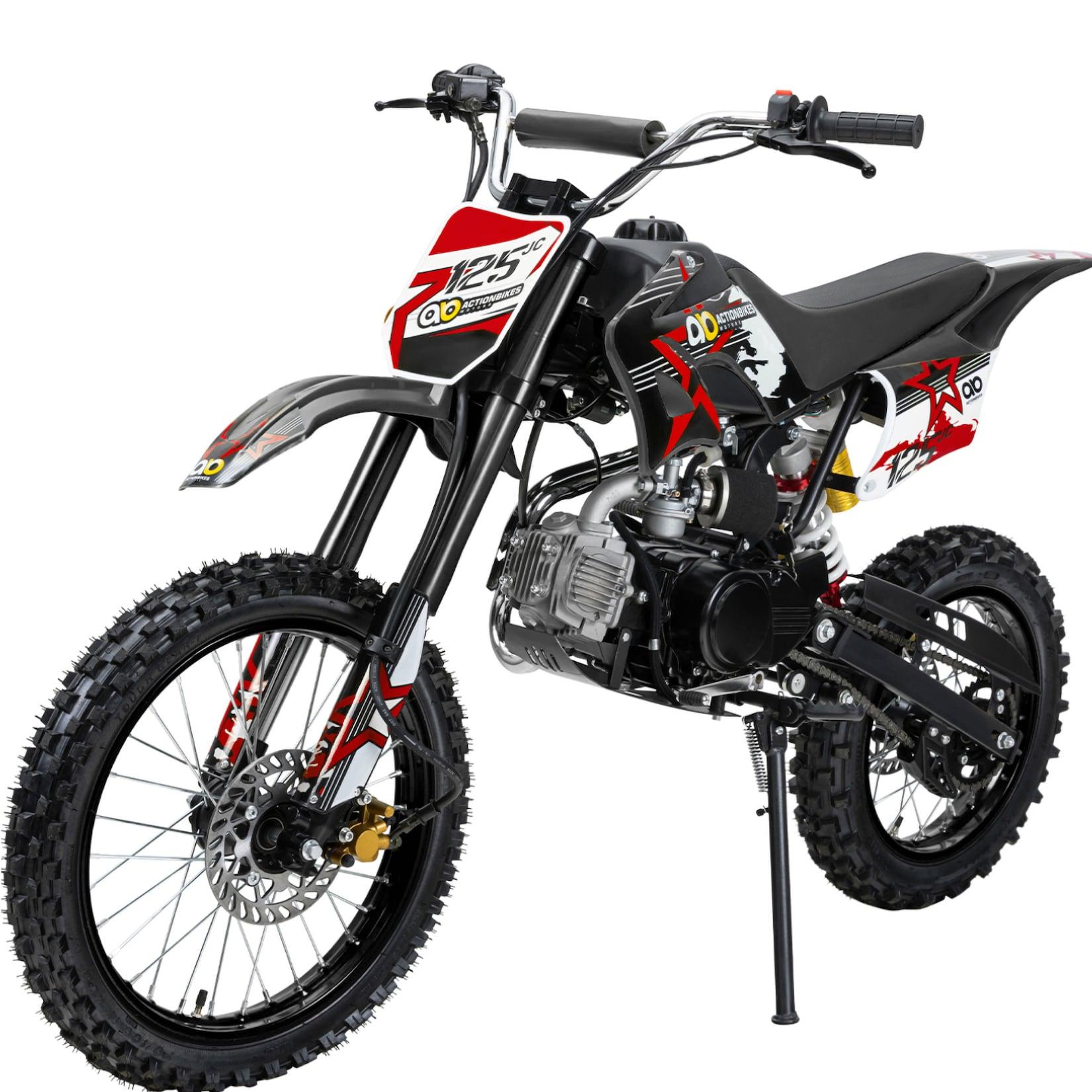 Jugend-Crossbike JC125, Benzin-Jugendmotorrad, 125 ccm, 17/14-Reifen, 4-Takt-Motor, 80 km/h, ab 14 J. (Schwarz)