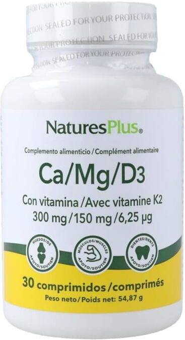 Natures Plus Calcio Magnesio D3 + K2 30 Tabs