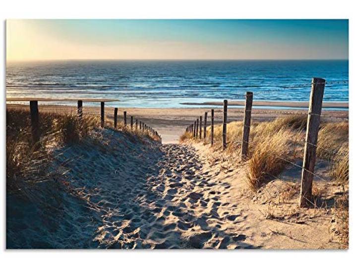 ARTland Wanddeko Wandbild Alu Verbundplatte für Innen & Outdoor Bild Strand Meer Küste Nordsee Natur Sommer Dünen Sand Gräser T9IP