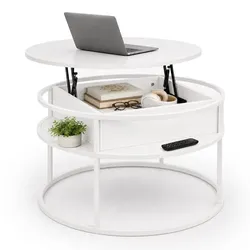 Relaxdays Couchtisch mit Stauraum Weiß