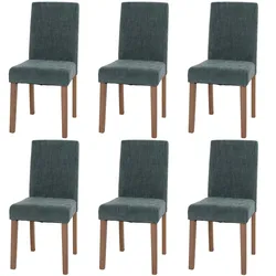 CHEFGASTRO 6er-Set Esszimmerstuhl klassisch und zeitlos HxBxT 90x42x50cm Sitzhöhe 47cm Stoff/Textil Chenille Holz naturfarbene Beine Grün