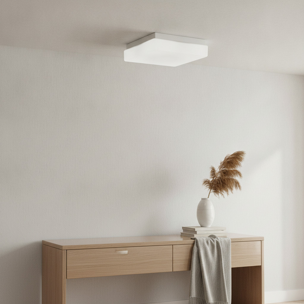 Lyora Cube vierkante plafondlamp wit