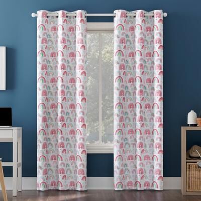 Sun Zero Rainbows Print 100% Blackout Grommet Curtain Panel, Single Panel