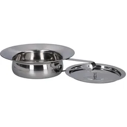 Stechbecken Edelstahl mit Griff und Deckel