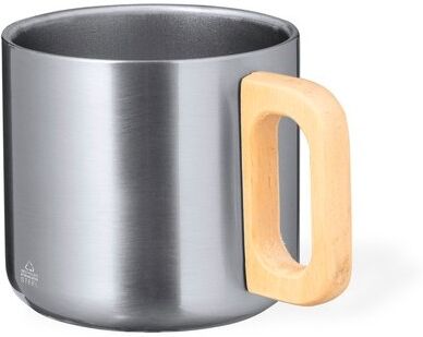 Tasse Personnalisable Garfun bois argenté acier inoxydable recyclé