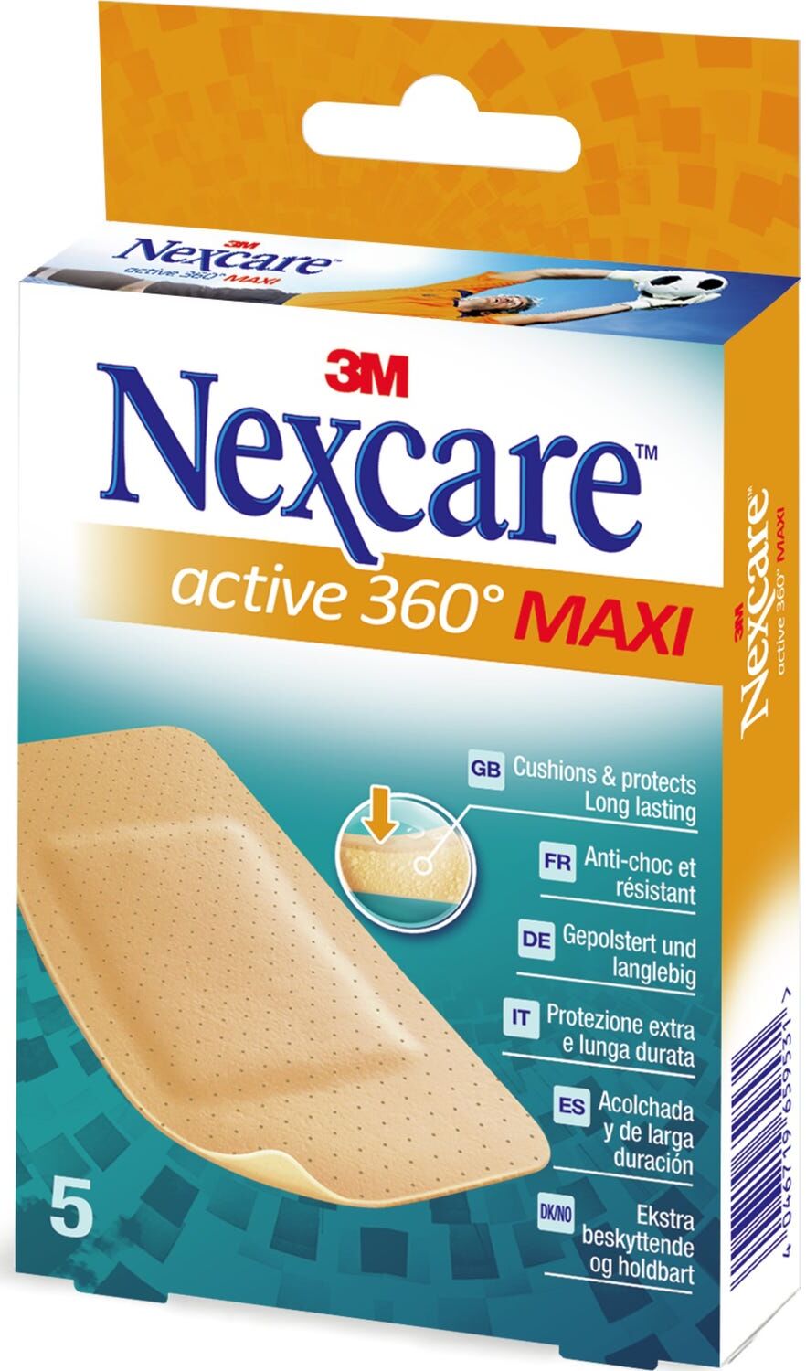 NEXCARE ® Active 360º Maxi tiras adhesivas 54x86 mm 5 uds
