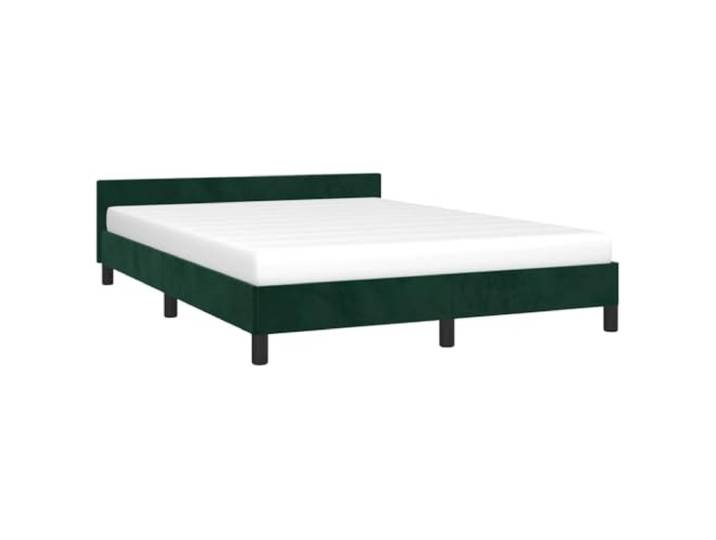 vidaXL Bettgestell mit Kopfteil Polsterbett Bett Doppelbett Bettrahmen Lattenrost Samtbett Schlafzimmerbett Schlafzimmermöbel Dunkelgrün 140x200cm Samt