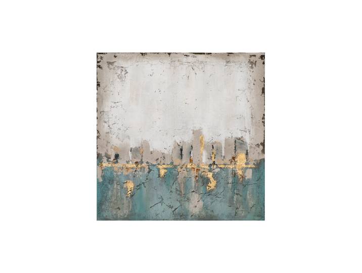 Handgemaltes Bild „Blue Quatro“ 70 x 70 cm Blau, Gold, Beige Crea Collection